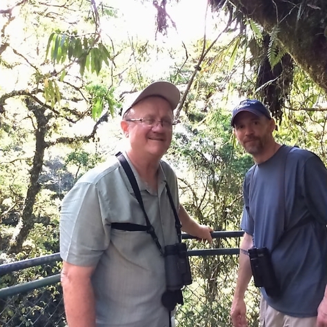 My roommate Dar and I on a suspension bridge at Heliconias Lodge.